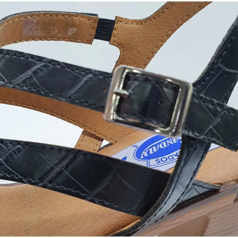 SANDALIA VESTIR COMODA PLATAFORMA COCO NEGRO