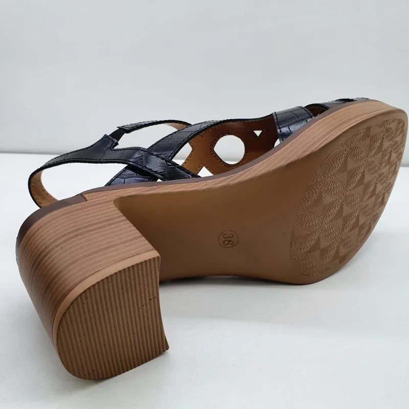 SANDALIA VESTIR COMODA PLATAFORMA COCO NEGRO