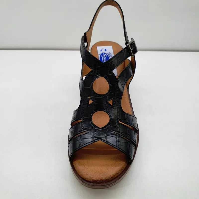 SANDALIA VESTIR COMODA PLATAFORMA COCO NEGRO
