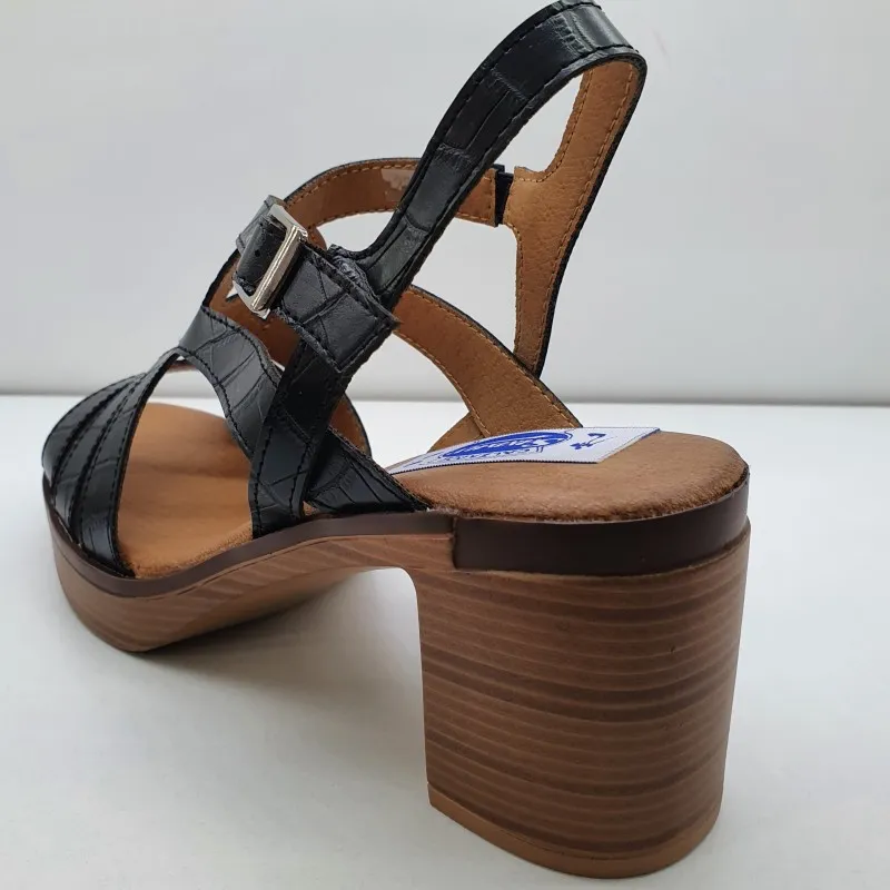 SANDALIA VESTIR COMODA PLATAFORMA COCO NEGRO