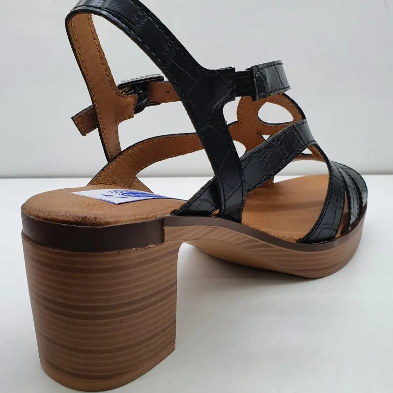 SANDALIA VESTIR COMODA PLATAFORMA COCO NEGRO