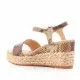 Sandalias cuña Alma Blue con diseño animal print marrón