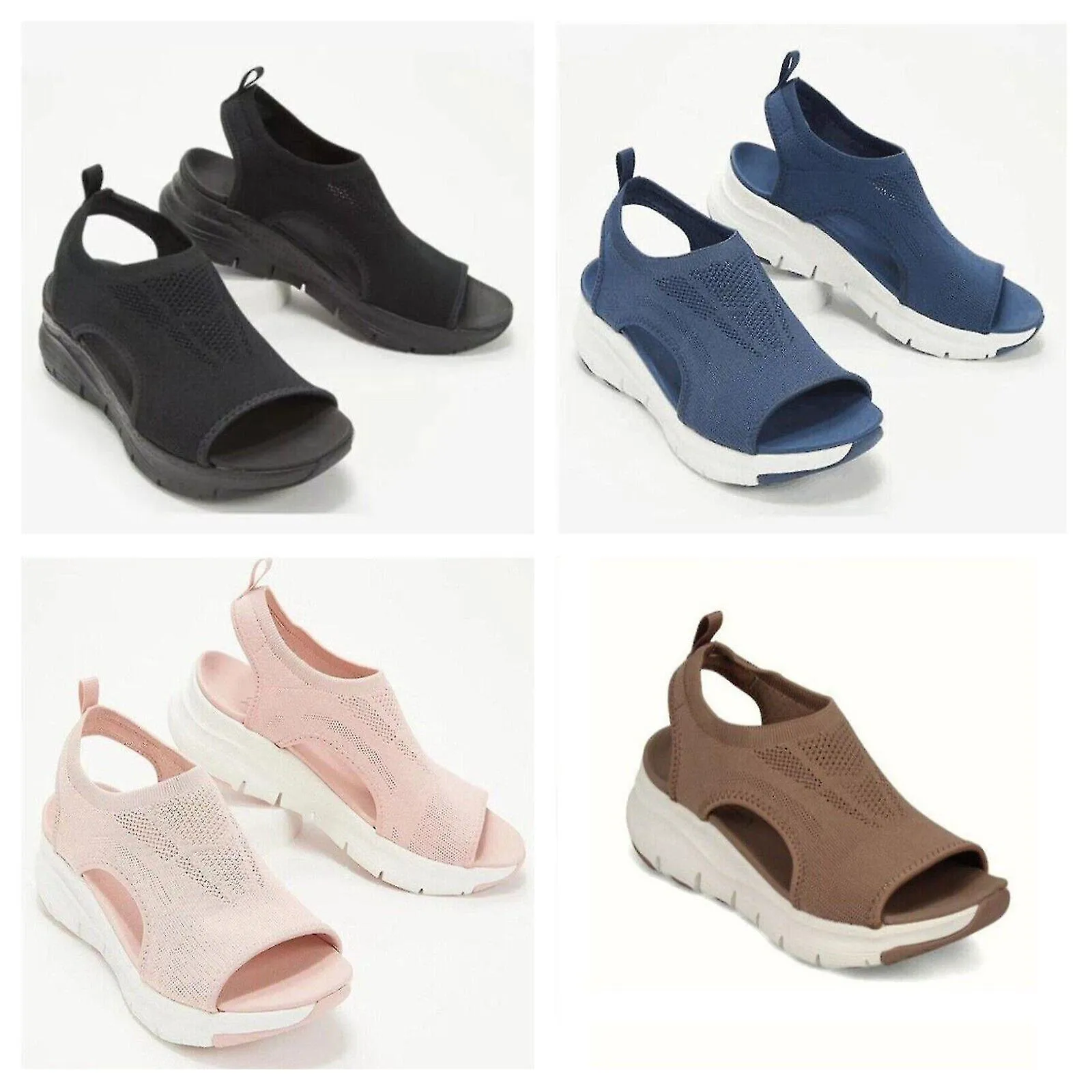 Sandalias de cuña ortopédica para mujer para zapatos planos casuales de slingback
