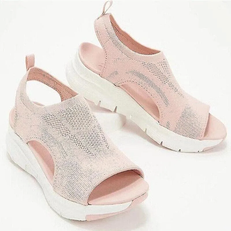 Sandalias de cuña ortopédica para mujer para zapatos planos casuales de slingback