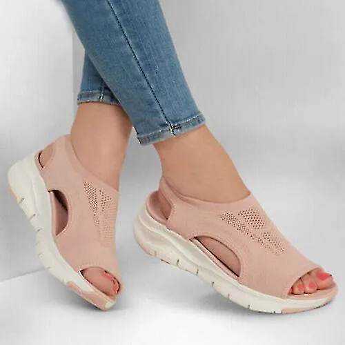 Sandalias de cuña ortopédica para mujer para zapatos planos casuales de slingback