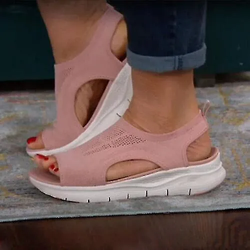 Sandalias de cuña ortopédica para mujer para zapatos planos casuales de slingback