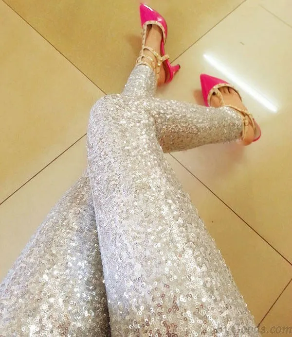 Sexy Bling Hand Made Sequined Pants Leggings 