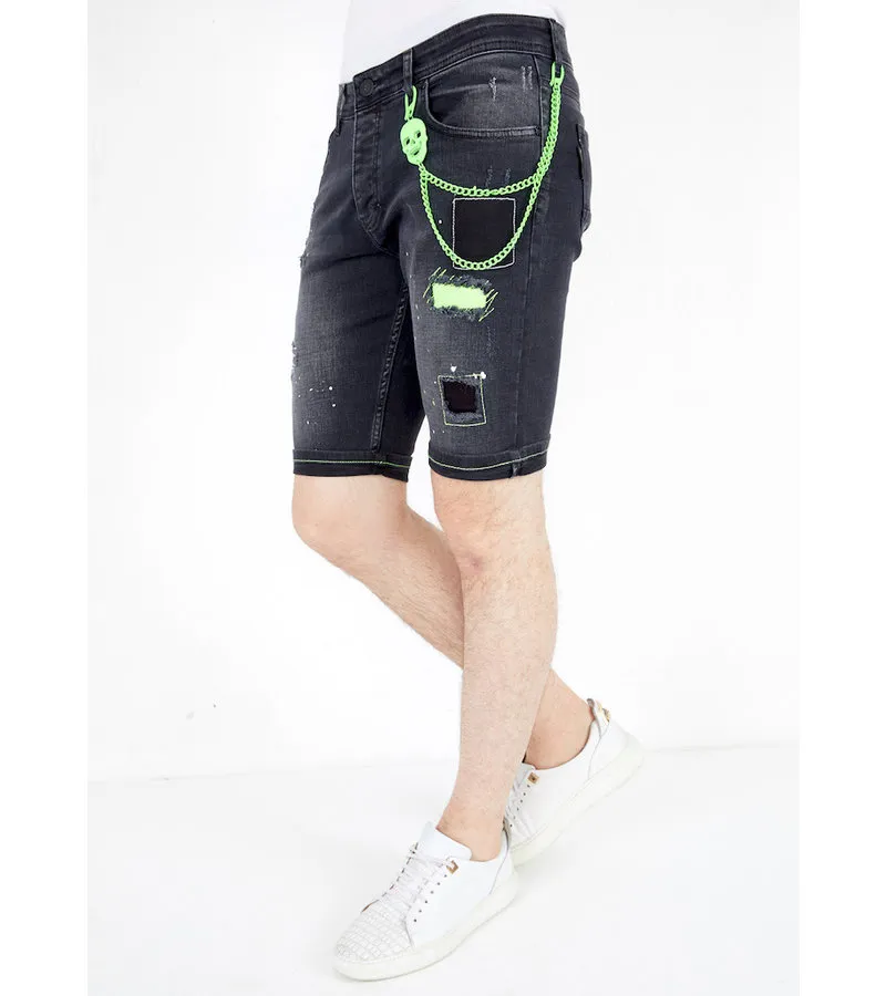 SHORTS VAQUEROS HOMBRE  1045  NEGRO