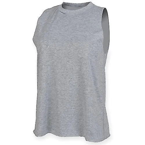 SKINNI FIT WOMENS/LADIES HEATHER HIGHNECK VEST TOP