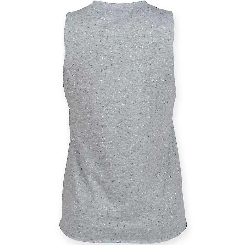 SKINNI FIT WOMENS/LADIES HEATHER HIGHNECK VEST TOP