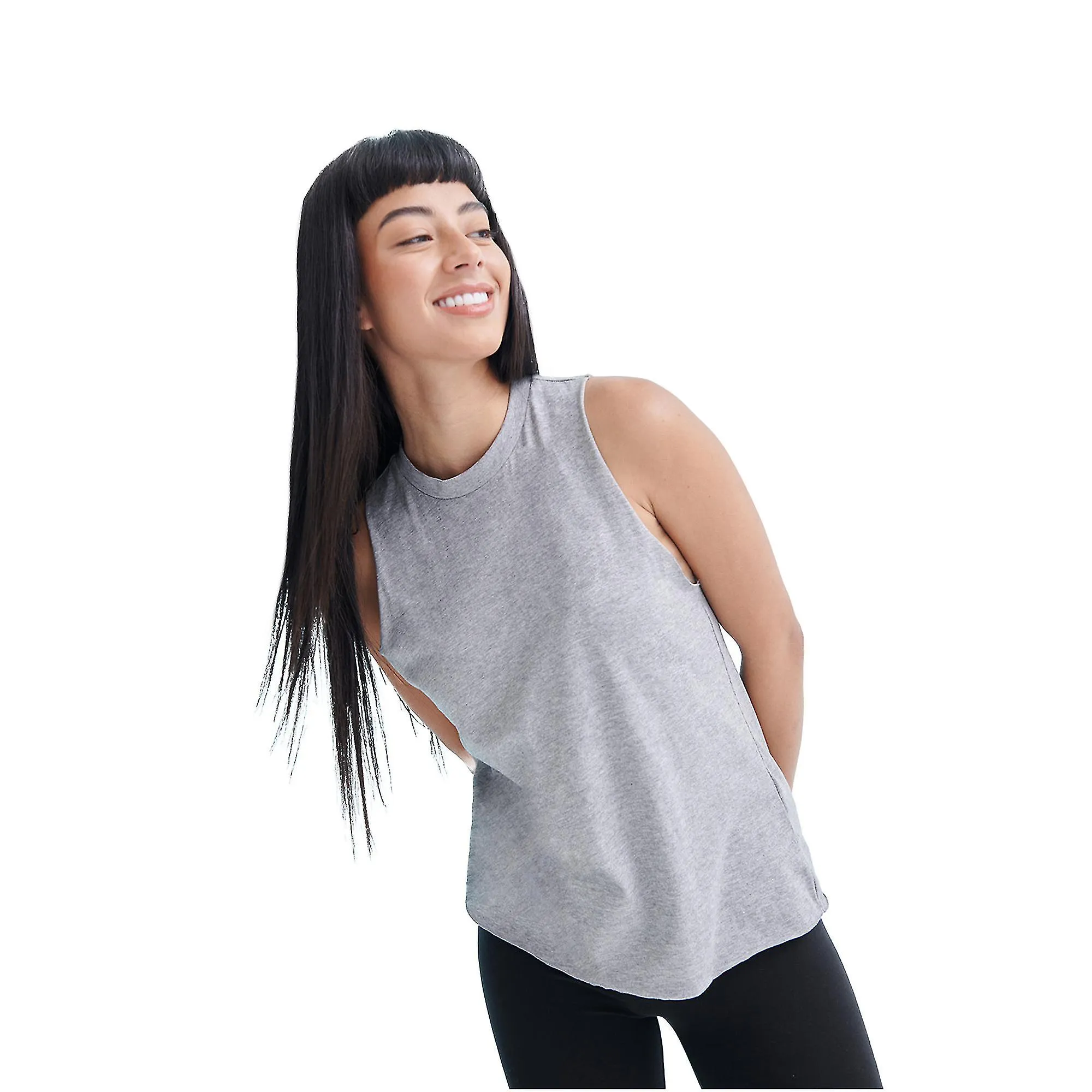 SKINNI FIT WOMENS/LADIES HEATHER HIGHNECK VEST TOP