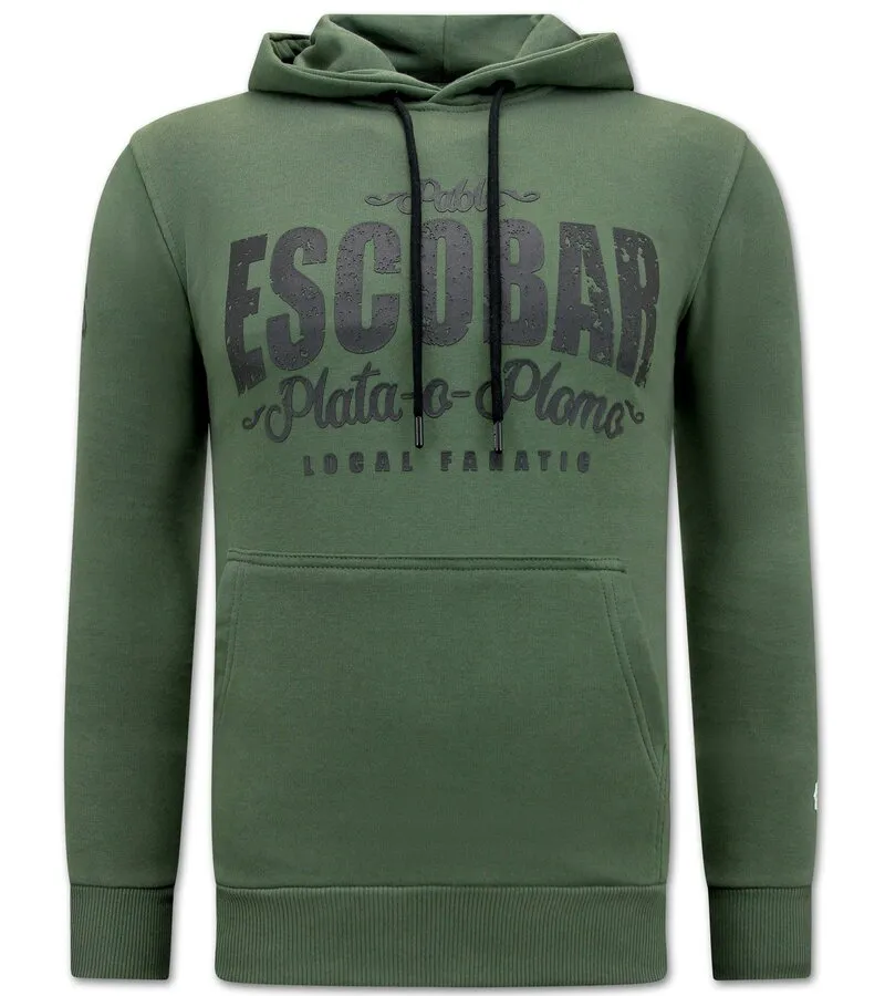 SUDADERA CON CAPUCHA PABLO ESCOBAR  VERDE