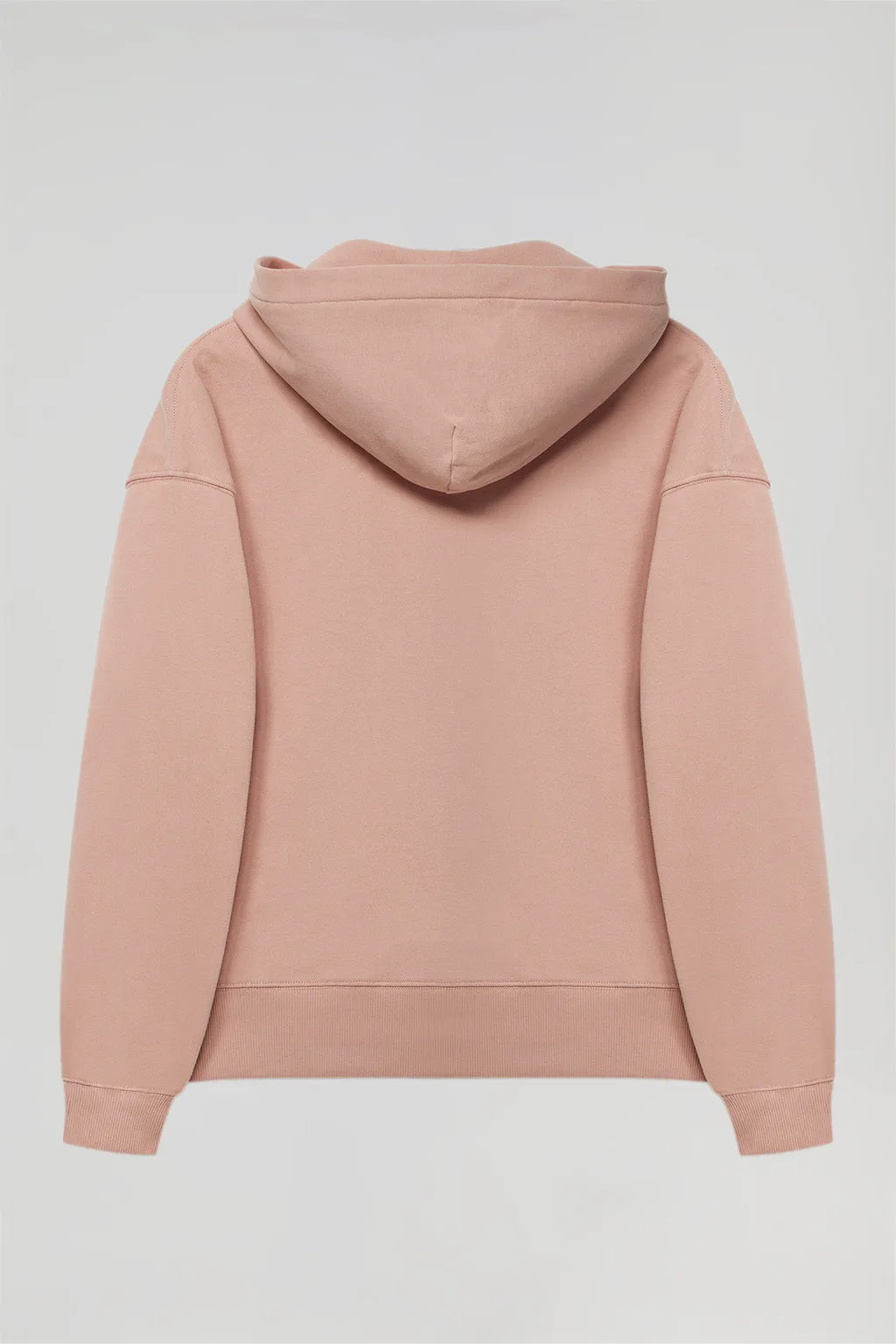 Sudadera de capucha y bolsillos rosa palo Minimal Polo Club