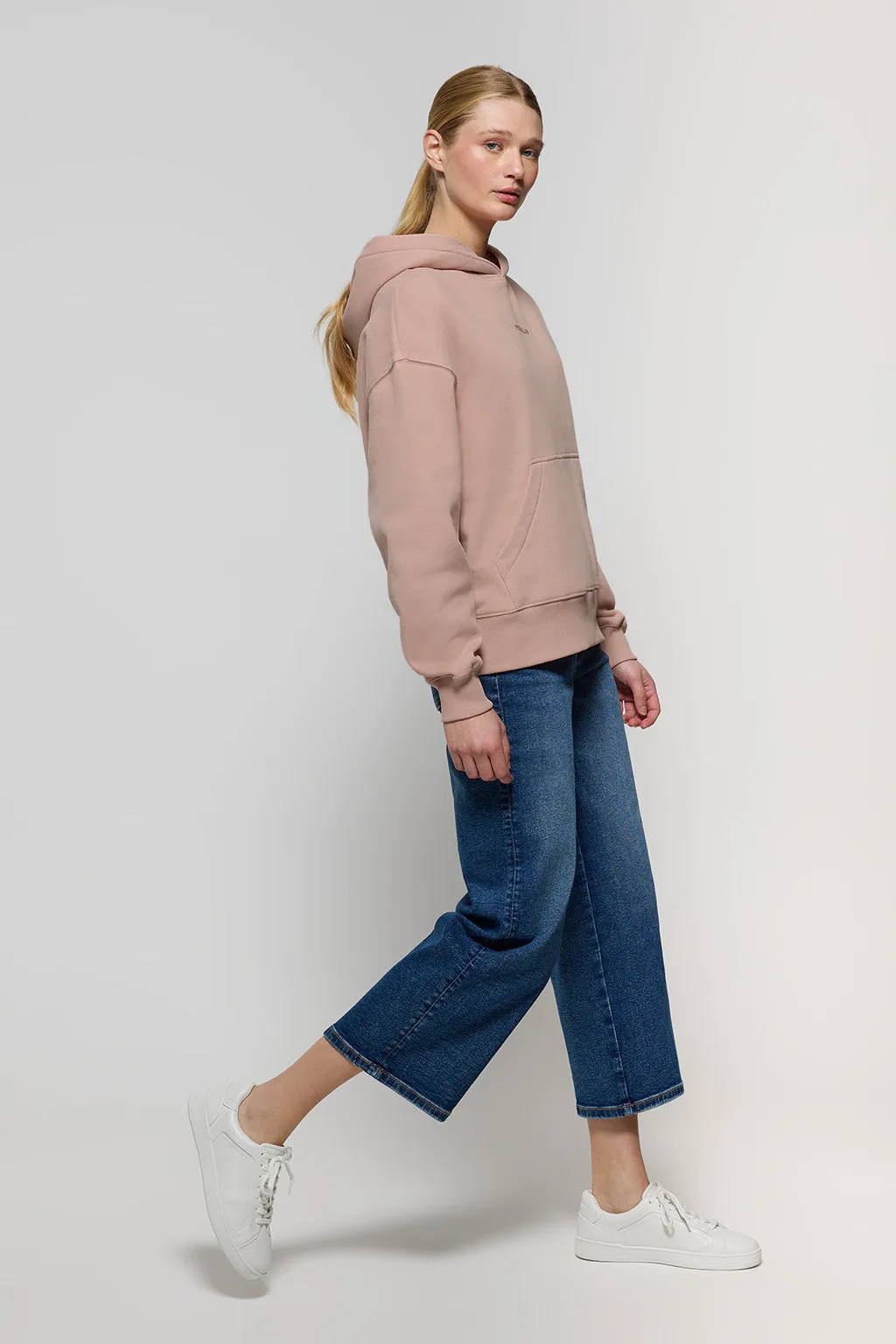 Sudadera de capucha y bolsillos rosa palo Minimal Polo Club