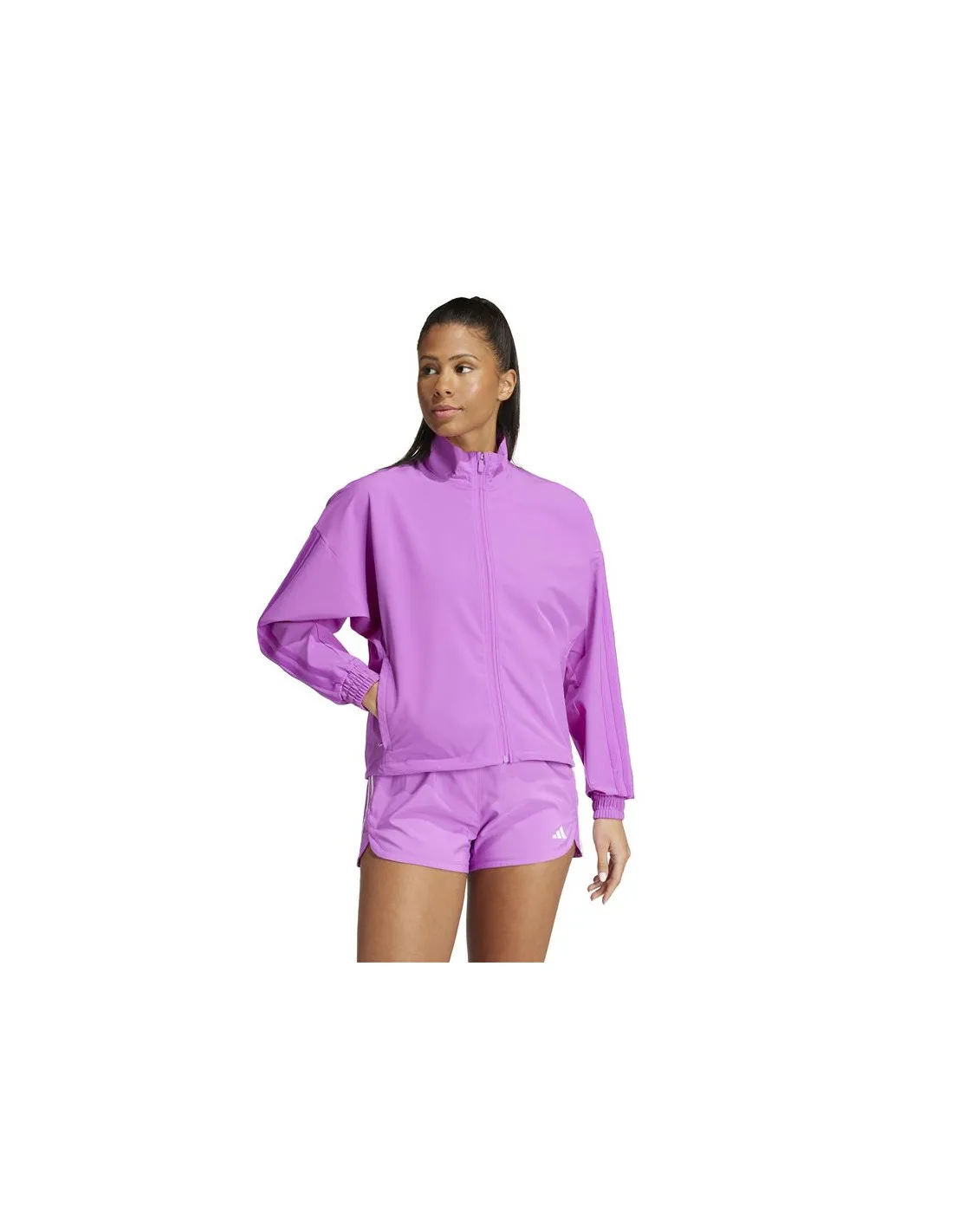 Sudadera de Fitness adidas Pacer All Gym Tonal 3 Bandas Woven Mujer Morado