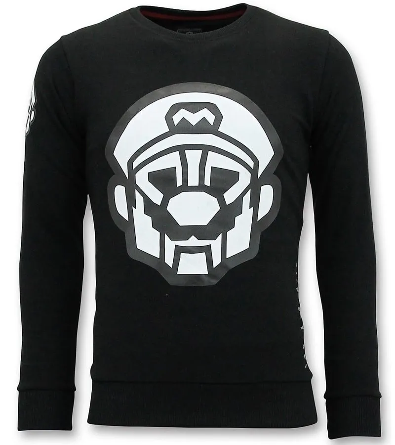 SUDADERA DE HOMBRE  MARIO IMPRESSION  NEGRO