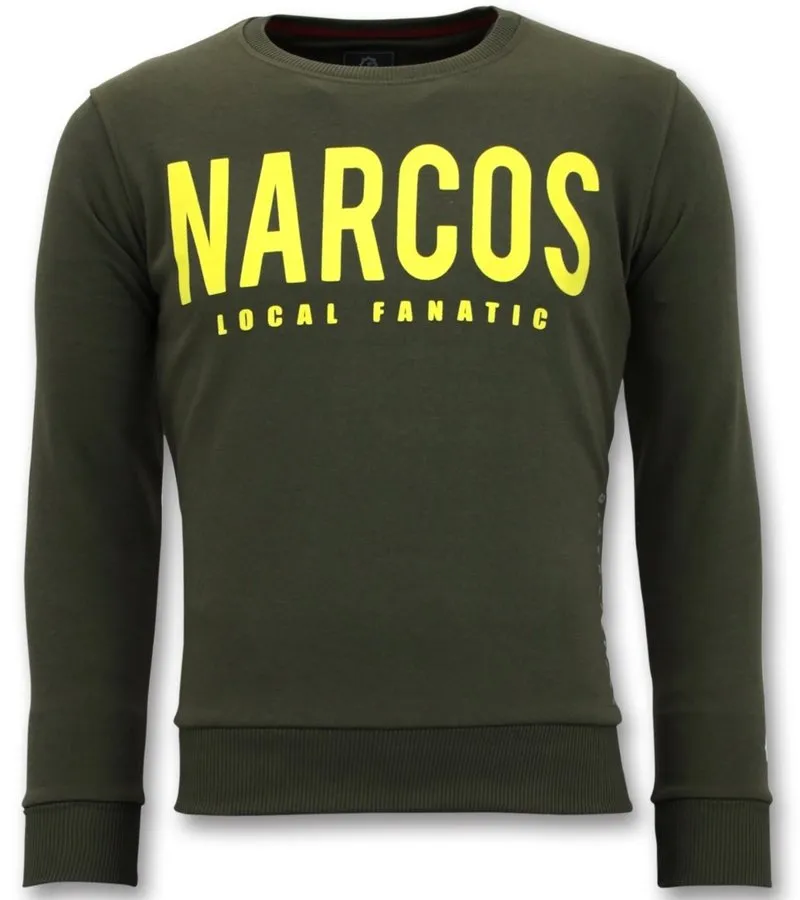 SUDADERA DE HOMBRE  NARCOS IMPRIMIR  VERDE