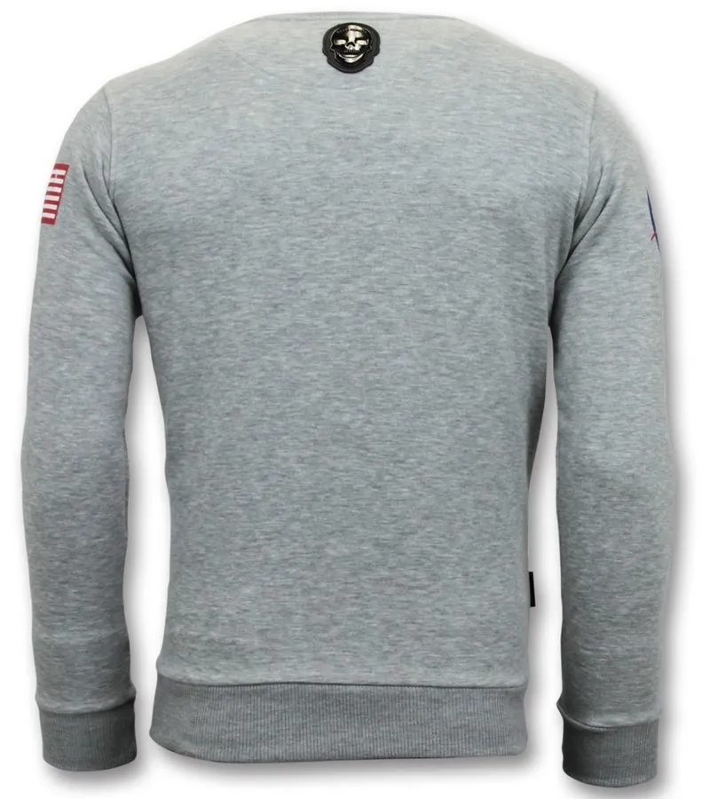 SUDADERA DE HOMBRE  NASA AMERICAN  GRIS