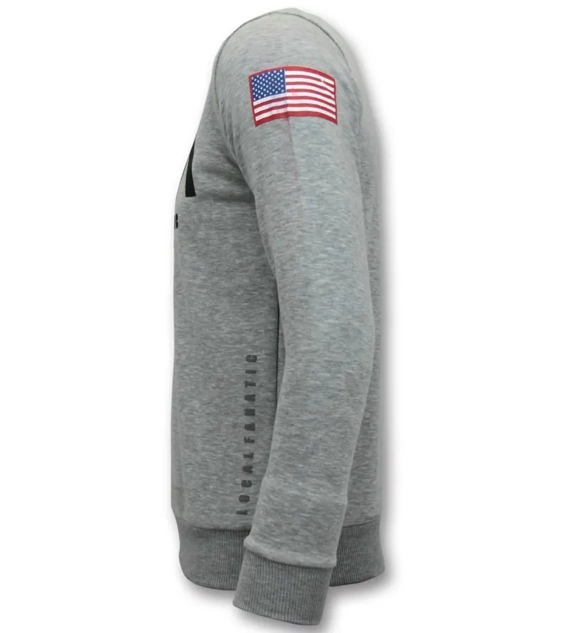 SUDADERA DE HOMBRE  NASA AMERICAN  GRIS