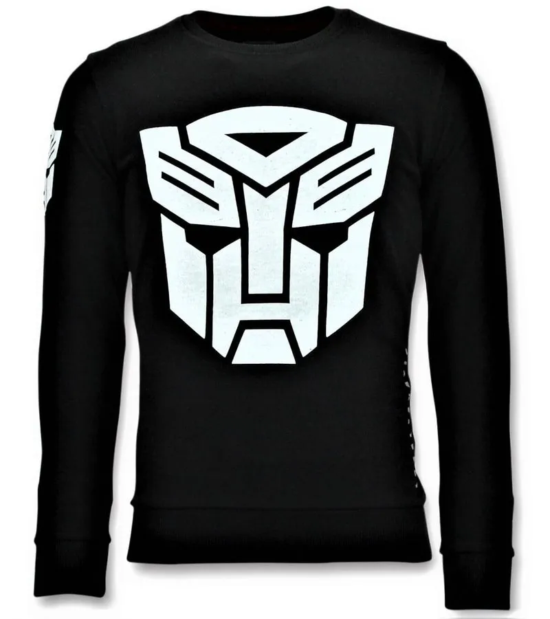 SUDADERA DE HOMBRE   TRANSFORMERS PRINT  NEGRO