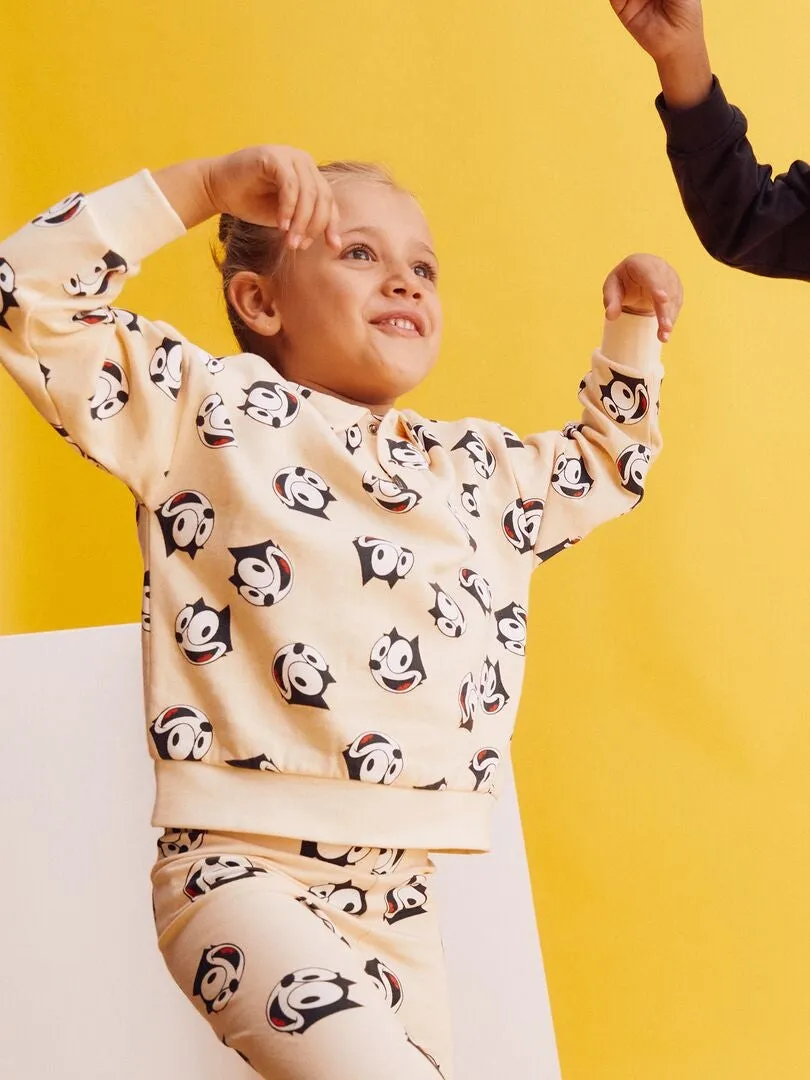SUDADERA ESTAMPADA 'EL GATO FéLIX'  BEIGE