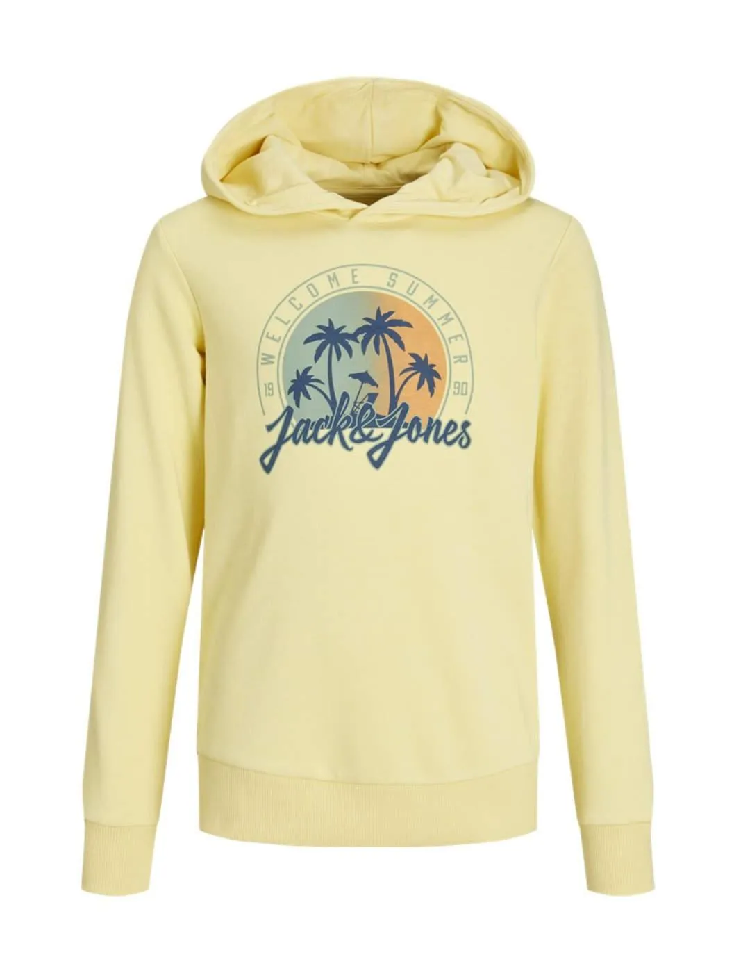 Sudadera Jack&Jones Junior Summer amarillo con capucha niño