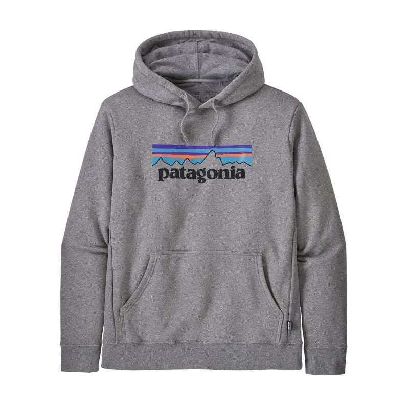 SUDADERA PATAGONIA P6 LOGO UPRISAL HOODY (GRAVEL HEATHER) HOMBRE