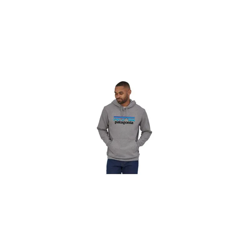 SUDADERA PATAGONIA P6 LOGO UPRISAL HOODY (GRAVEL HEATHER) HOMBRE