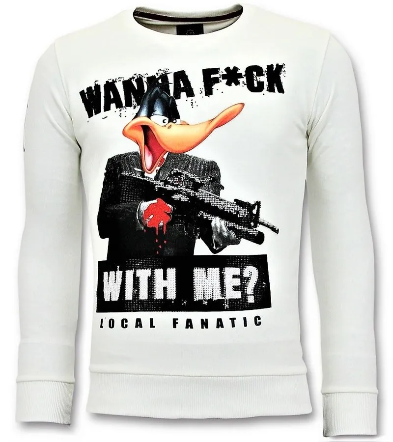 SUDADERA PIEDRAS  SHOOTING DUCK GUN  BLANCO