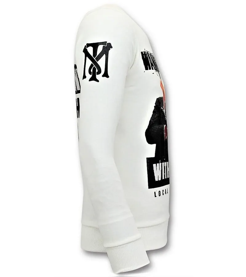 SUDADERA PIEDRAS  SHOOTING DUCK GUN  BLANCO