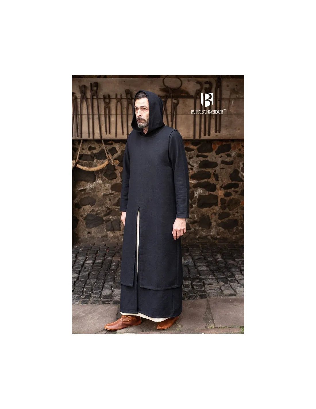 Tabardo medieval Thibaud, negro