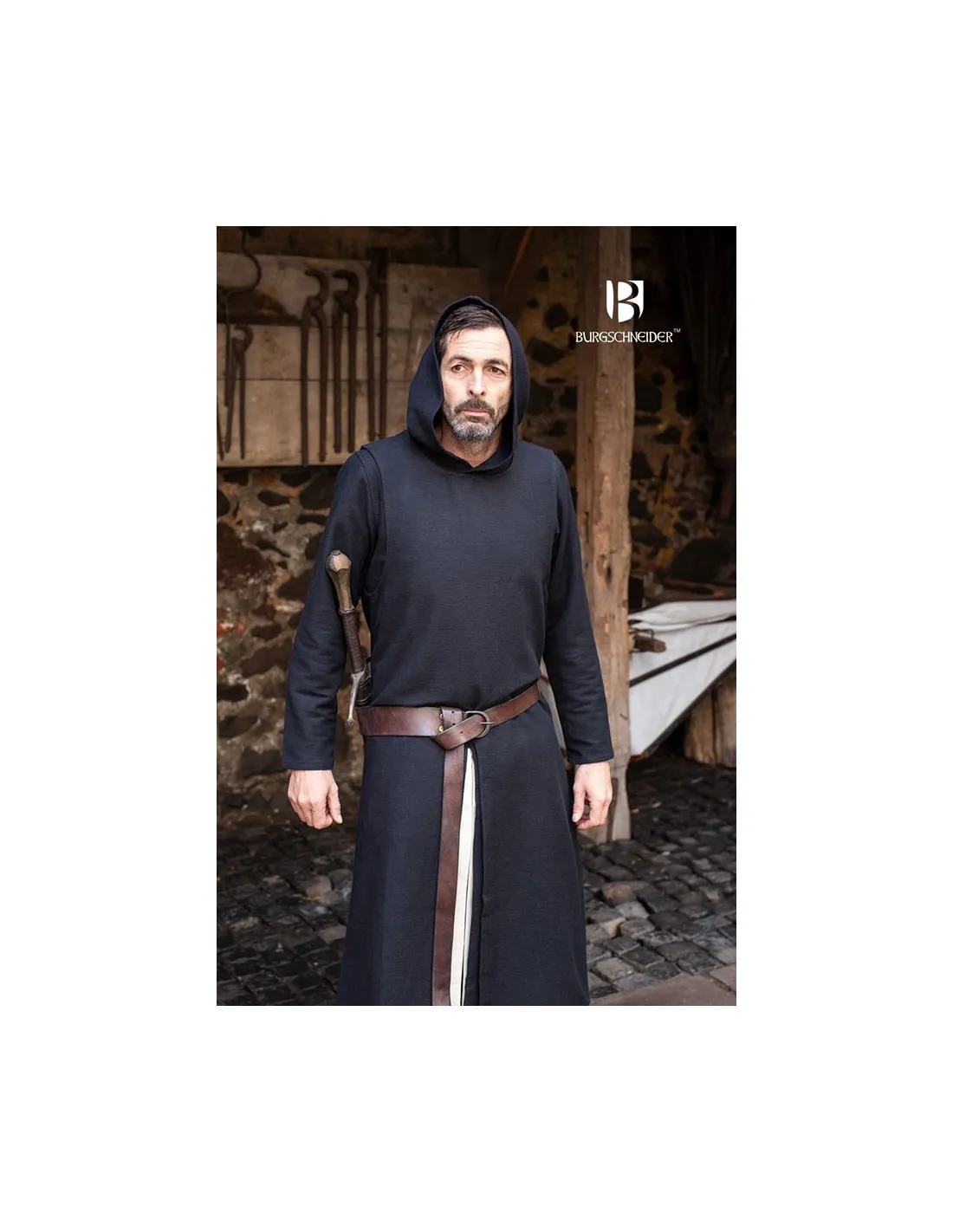 Tabardo medieval Thibaud, negro