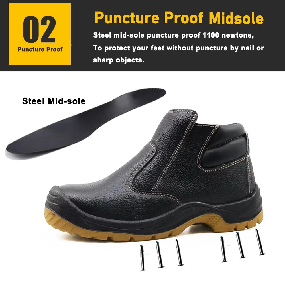 TM3233 BLACK STEEL TOE ANTI PUNCTURE CONSTRUCTION SAFETY SHOES FOR MEN  COPY  N9514O