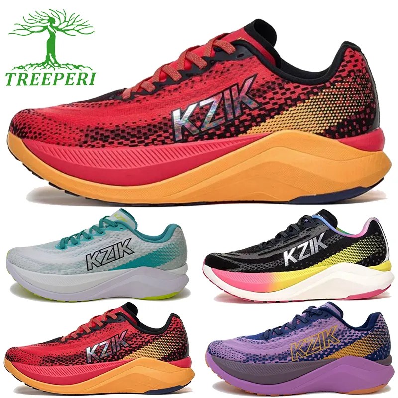 Treeperi Kizk Speed ​​Carbon Designer Mens Running Zapas Red amarillo blanco Jade Black Multi color Púrpura Sneakers de moda baj