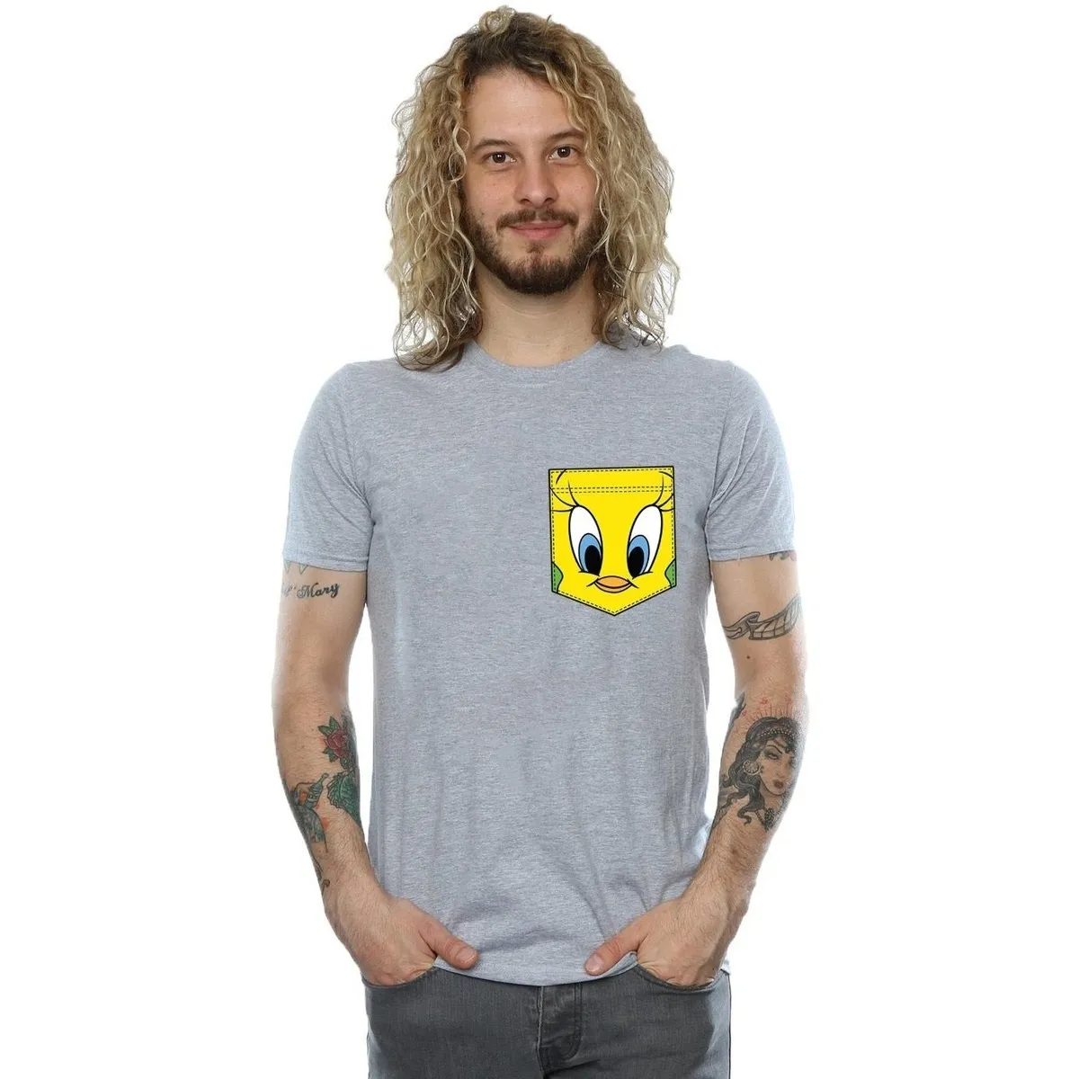 Tweety Pie Face Faux Pocket