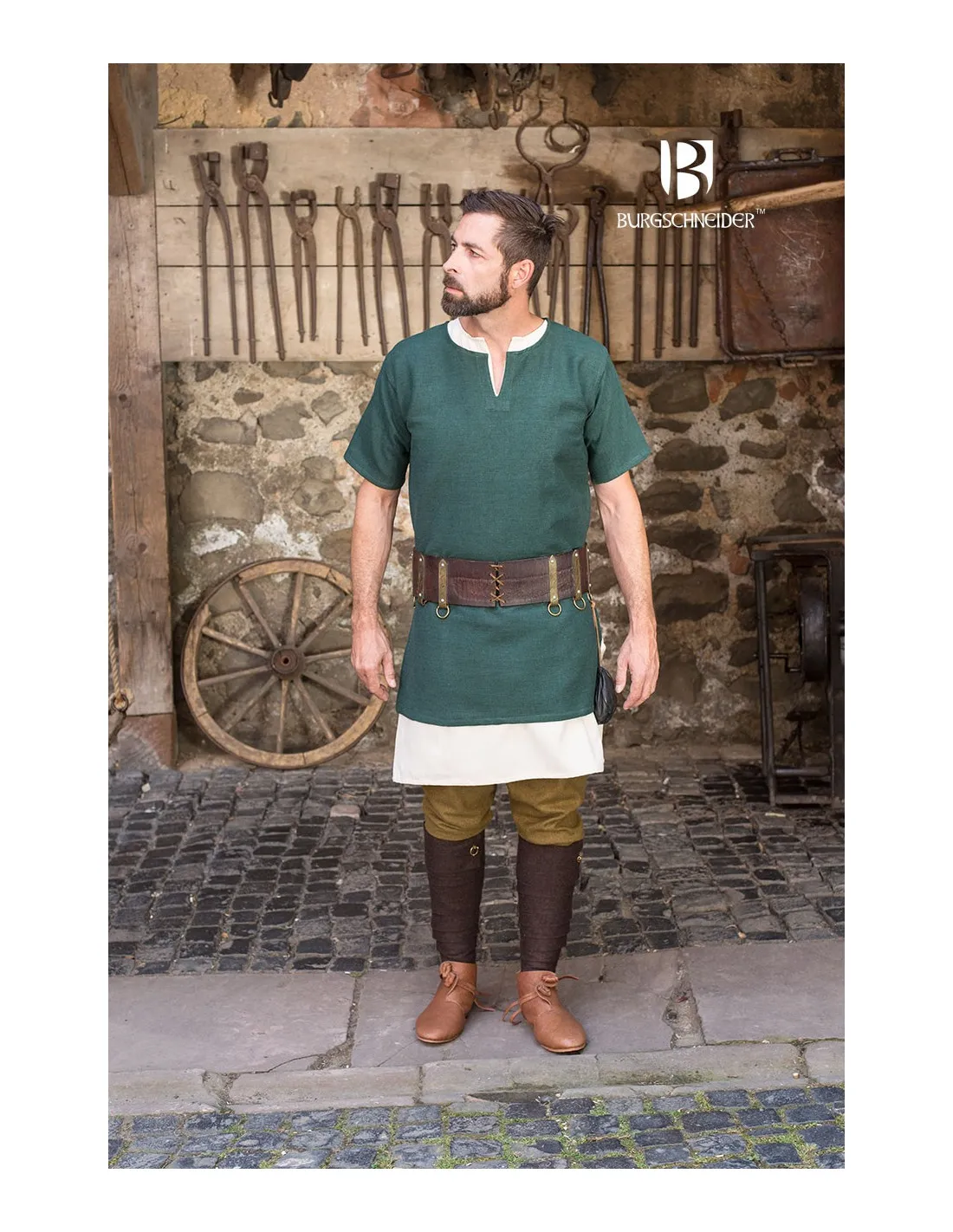 Túnica medieval Aegir, verde