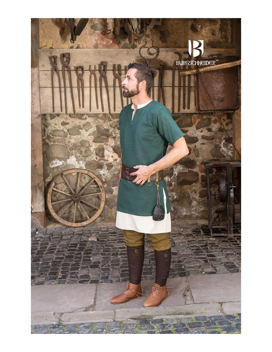 Túnica medieval Aegir, verde