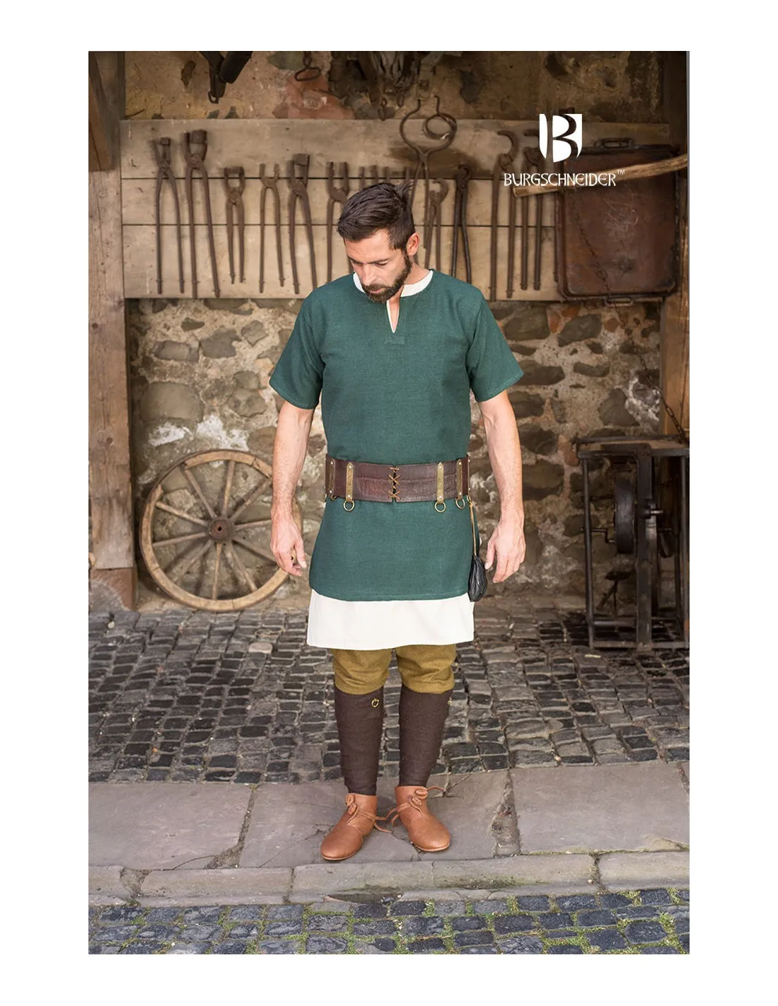 Túnica medieval Aegir, verde