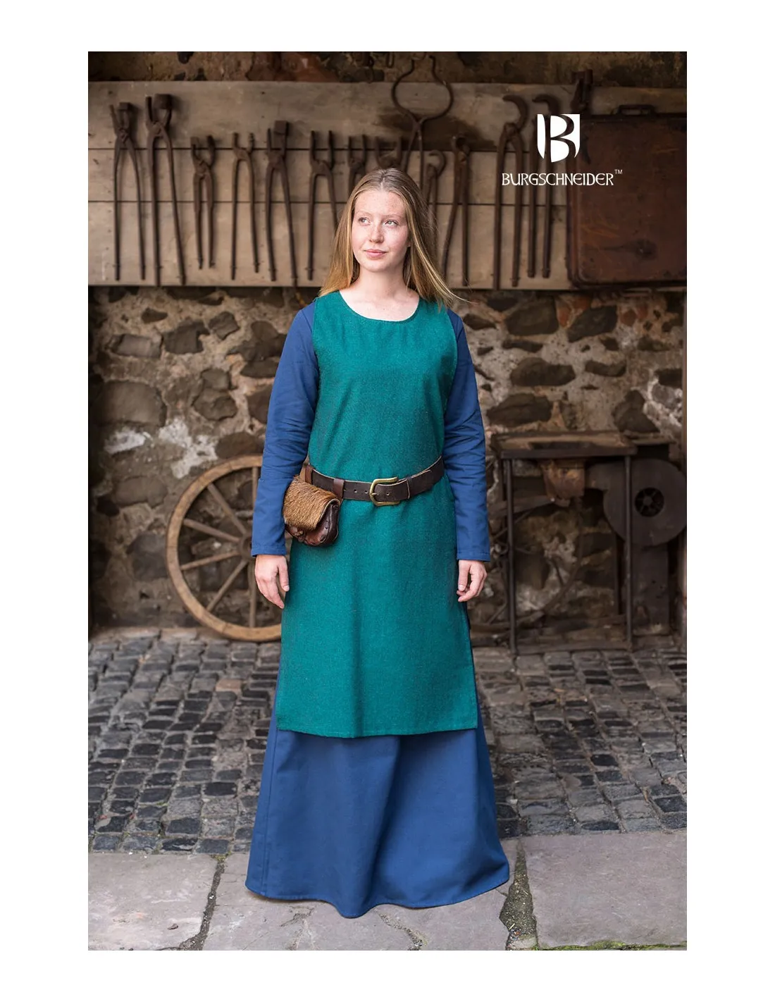 Túnica medieval Freya, azul