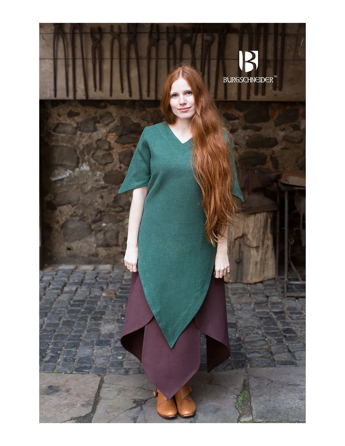 Túnica medieval Laylin, verde