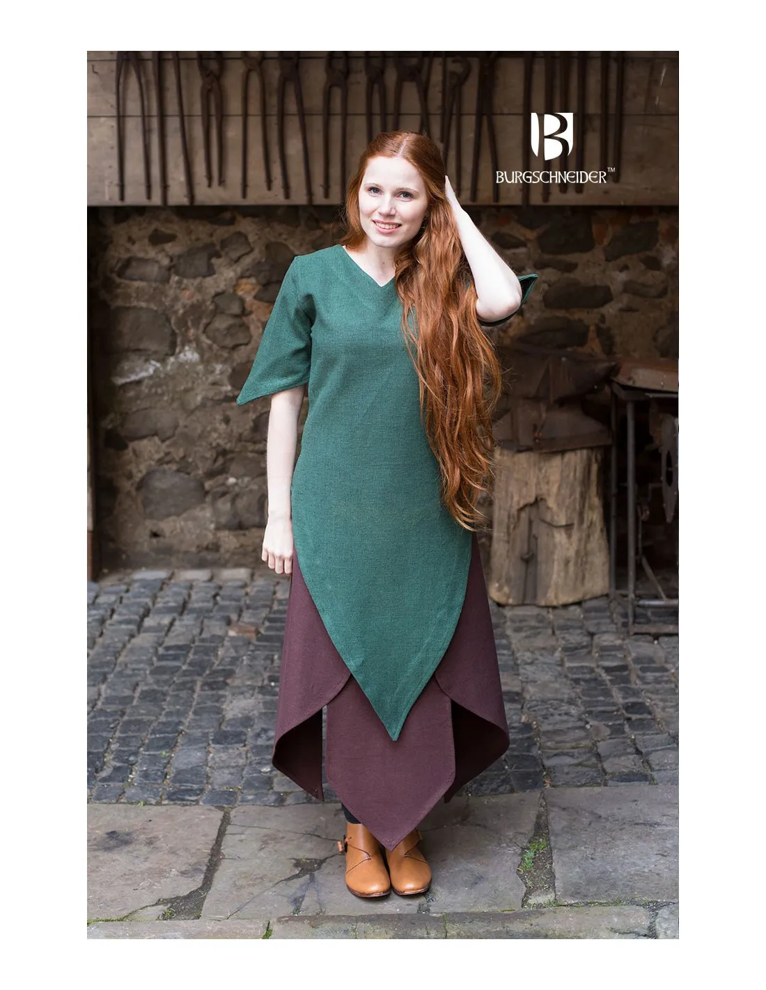 Túnica medieval Laylin, verde