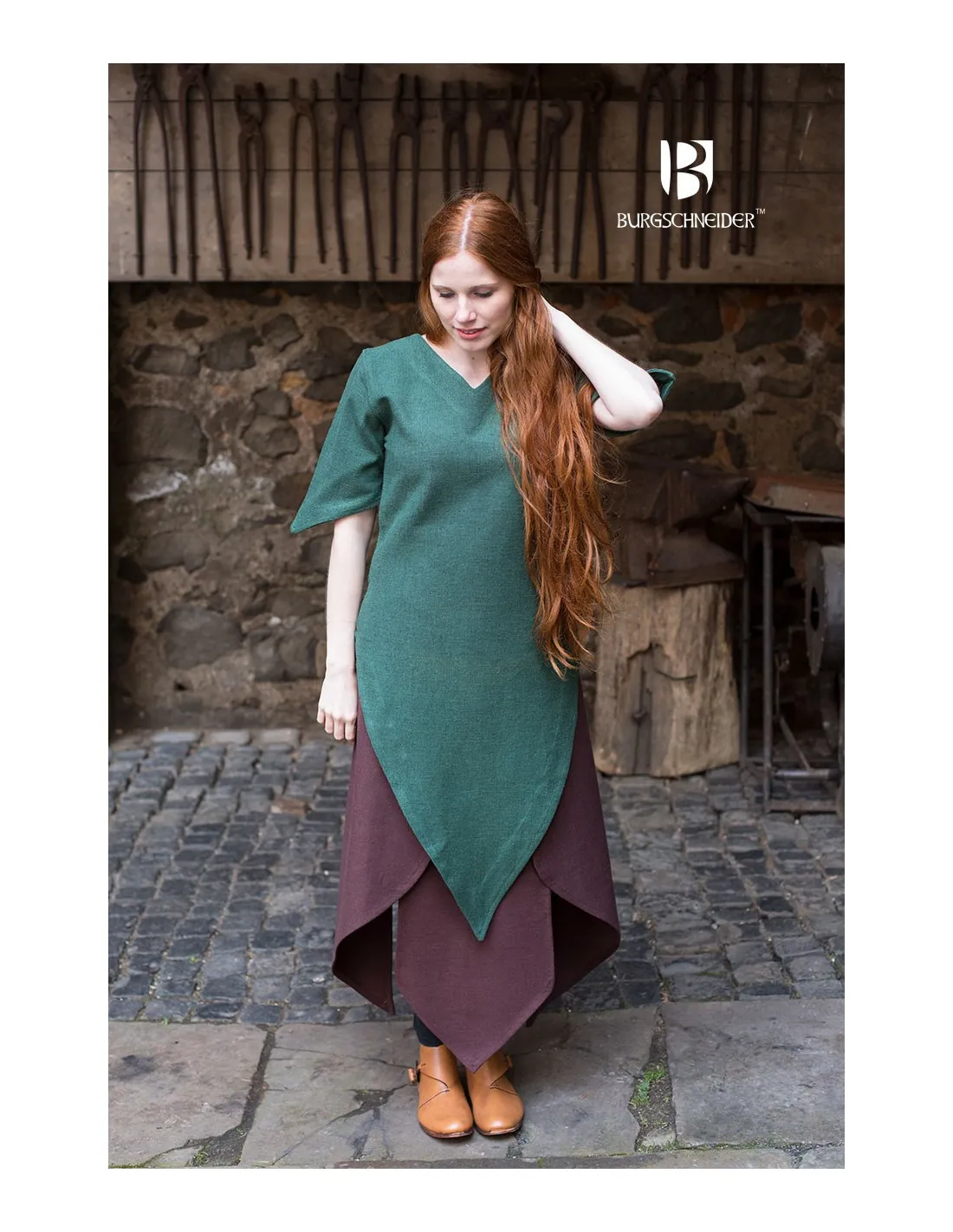 Túnica medieval Laylin, verde