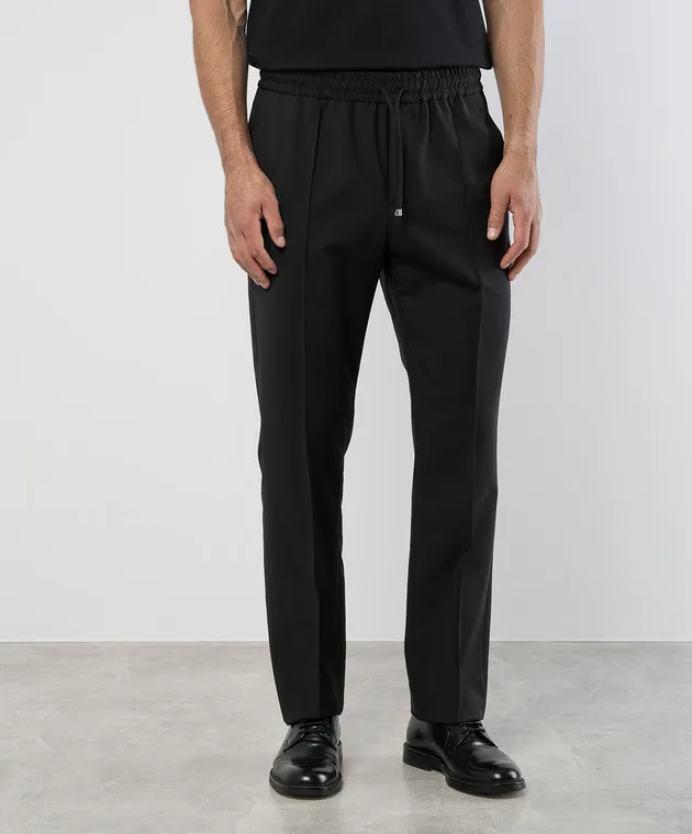 Valentino Black wool and mohair pants