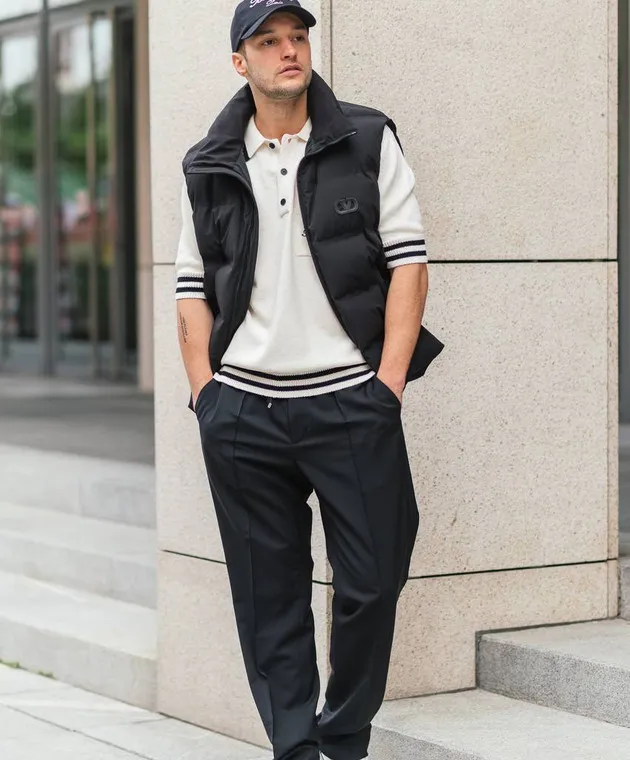 Valentino Black wool and mohair pants