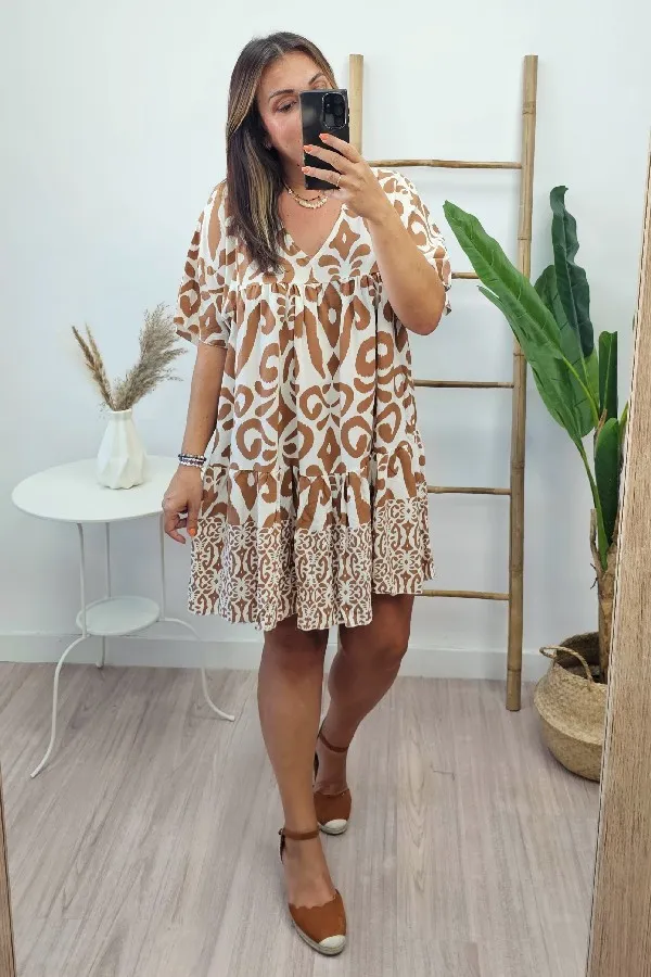 Vestido Angela Camel