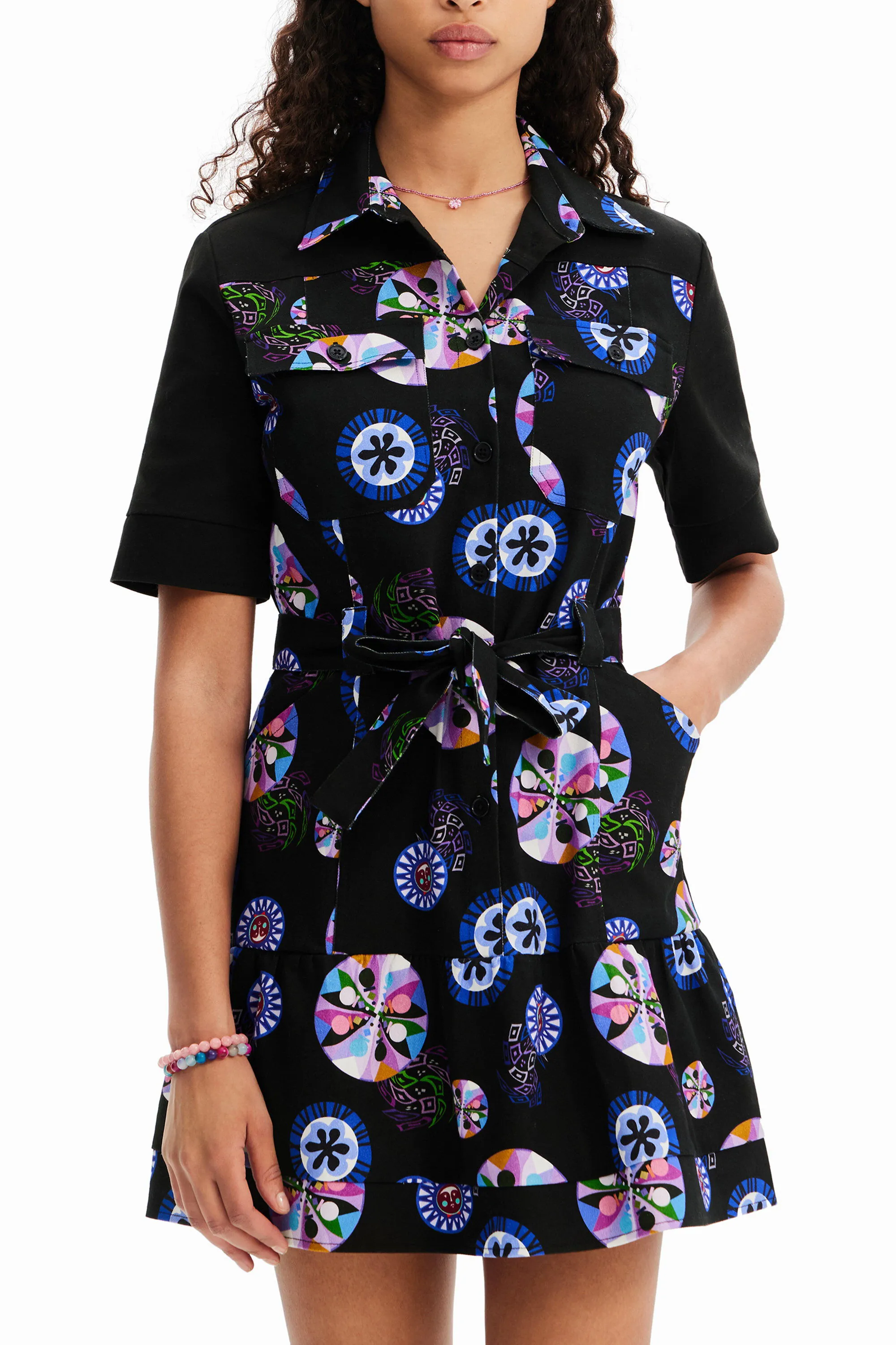 Vestido corto camisero bolas M. Christian Lacroix