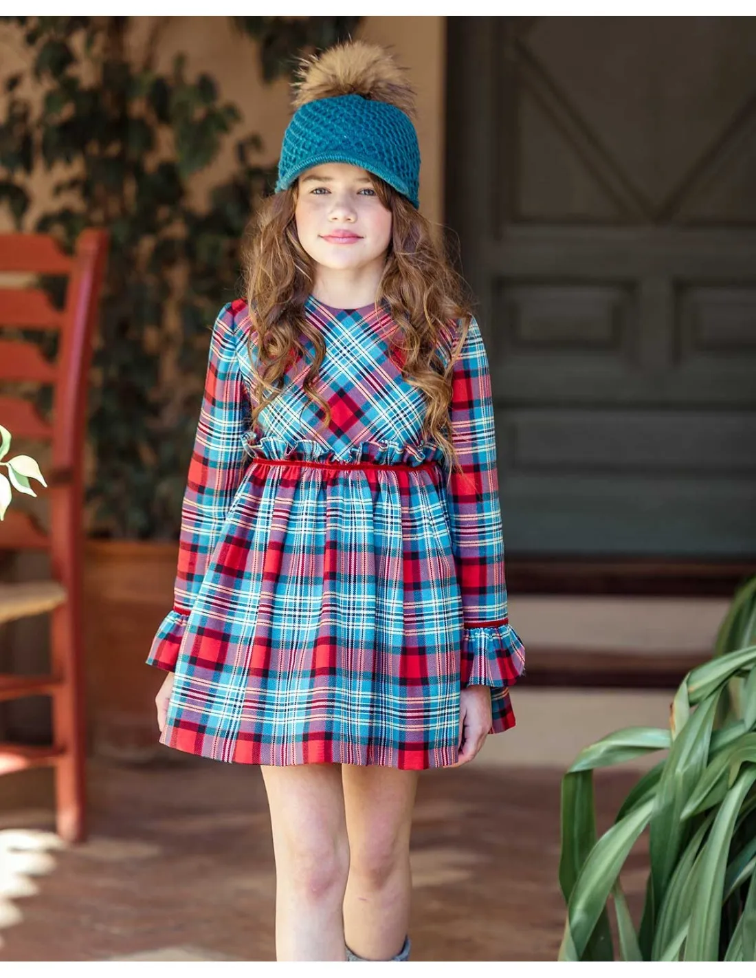 Vestido Cuadros Niña Marta y Paula Familia Valentino