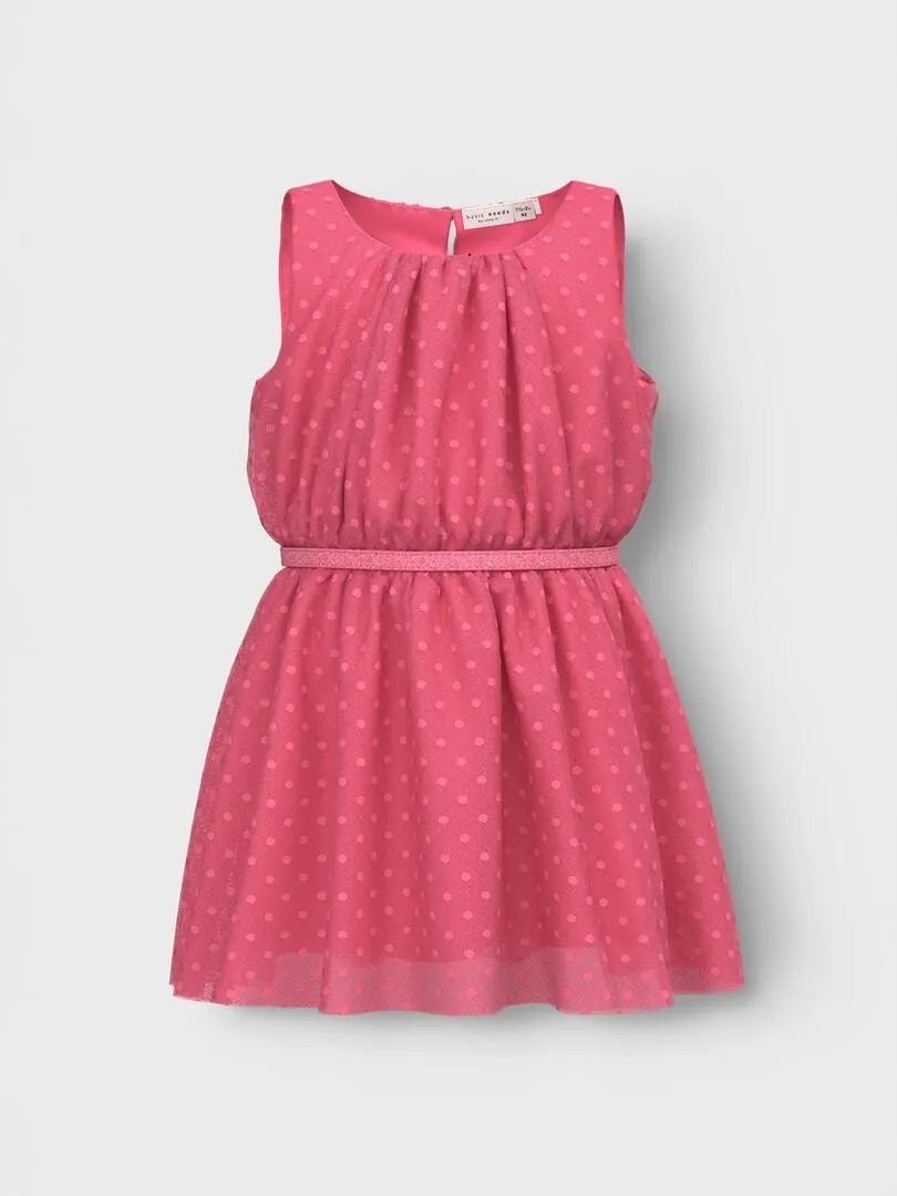 VESTIDO DE GASA DE PLUMETI 'NAME IT'  ROSA
