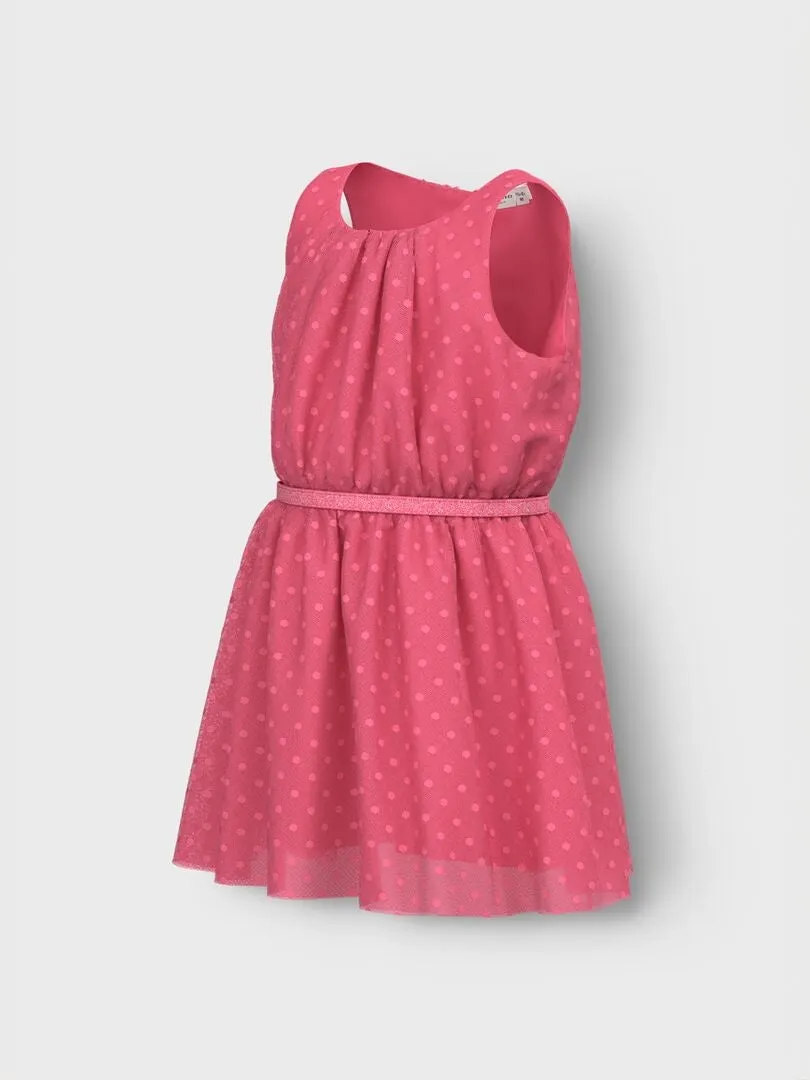 VESTIDO DE GASA DE PLUMETI 'NAME IT'  ROSA