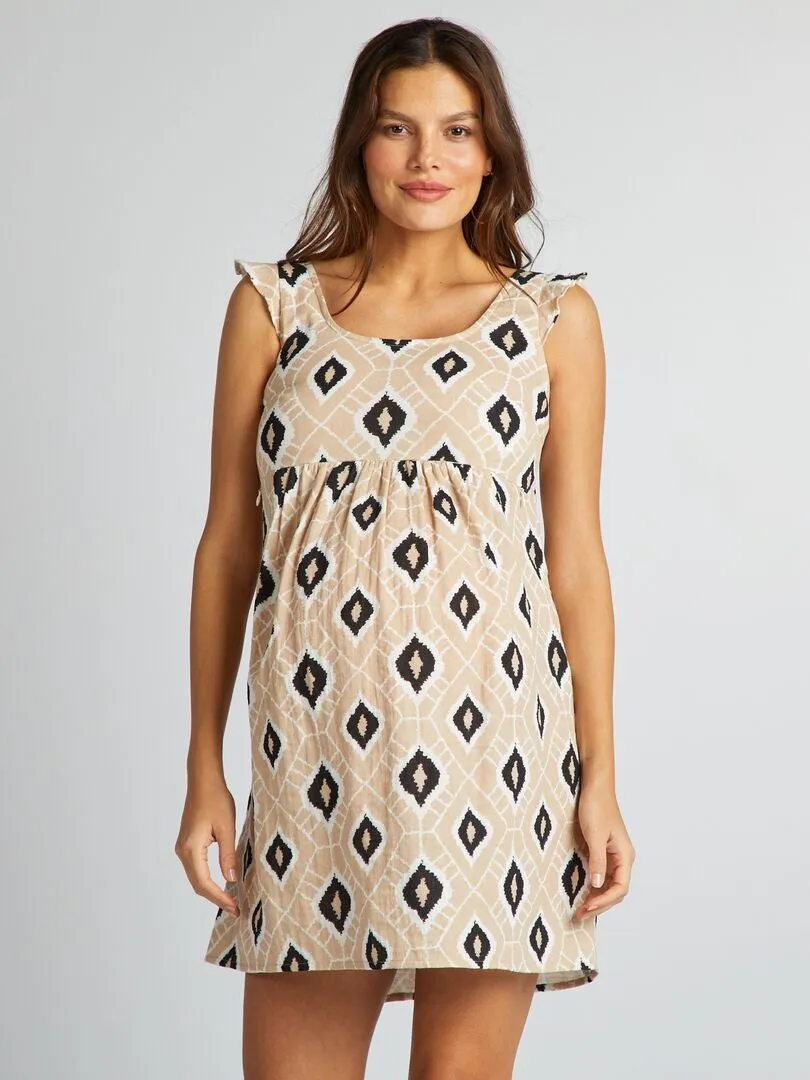 VESTIDO DE LACTANCIA DE ALGODóN  BEIGE